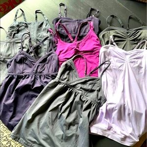 Lululemon skinny straps tanks size 4/6 . Lot of 8 tops